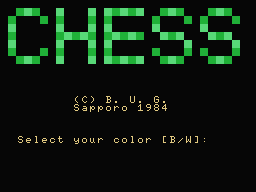 Computer Chess Title Screen